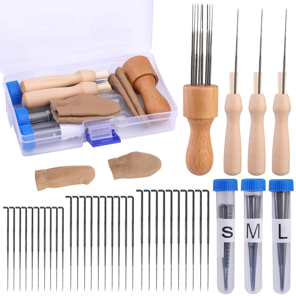 Felting Starter Kit 36 Pieces Dry Felting Needles 3 Sizes