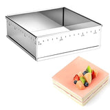 Adjustable Baking Frame Stainless Steel Rectangular Cake Pan 15-28cm – Silver