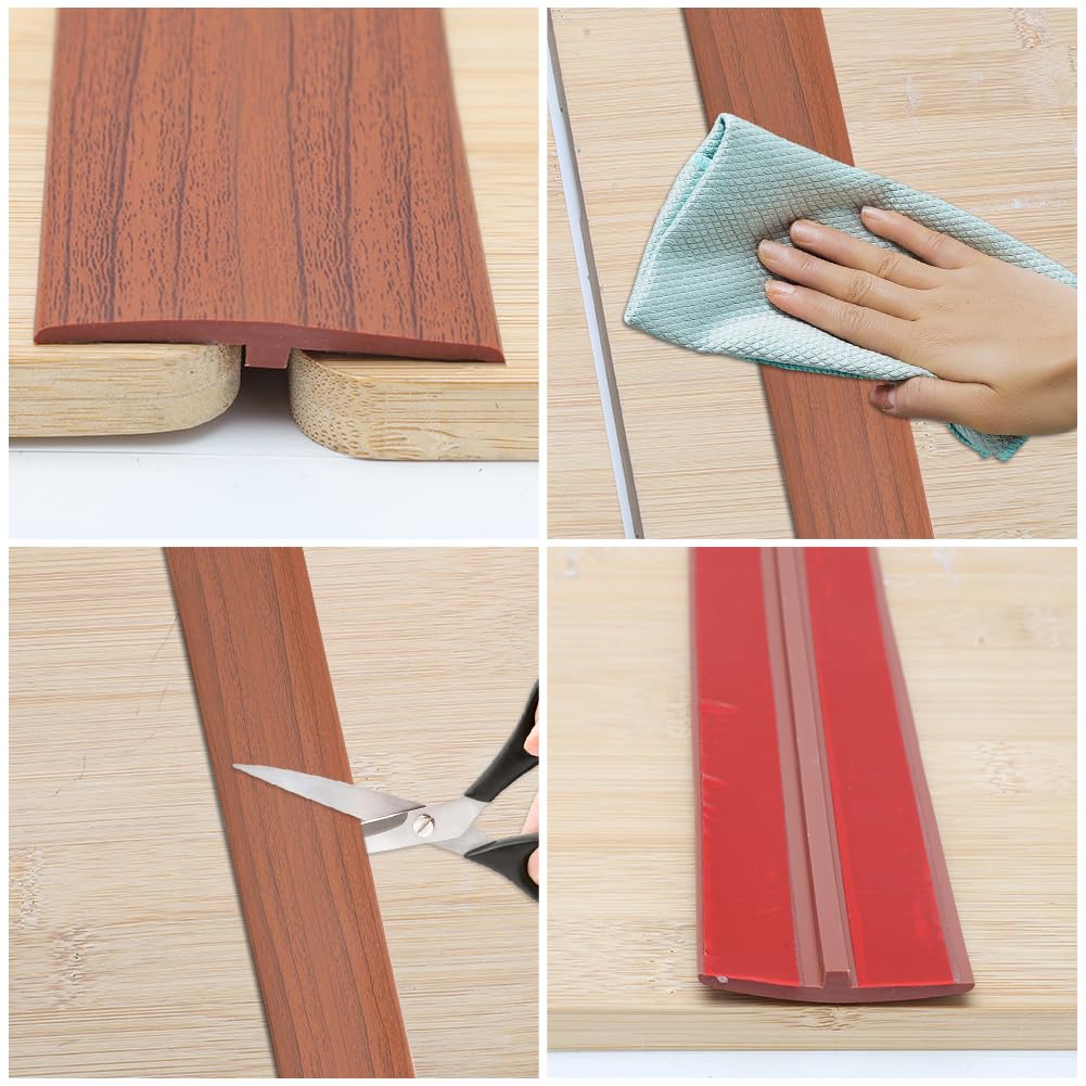 Self-Adhesive Transition Strip PVC 3m x 50mm for Flooring – Brown Wood Grain