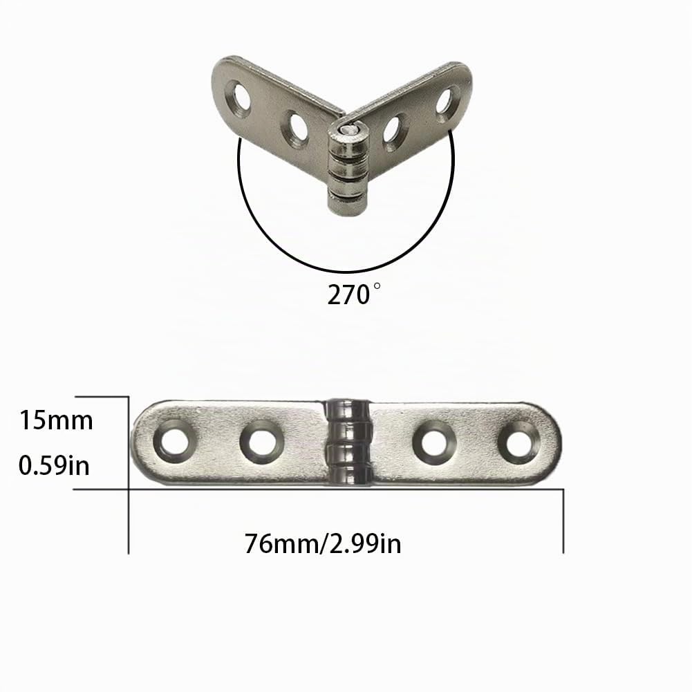 180° Folding Hinges 8pc Stainless Steel with 32 Screws – Universal