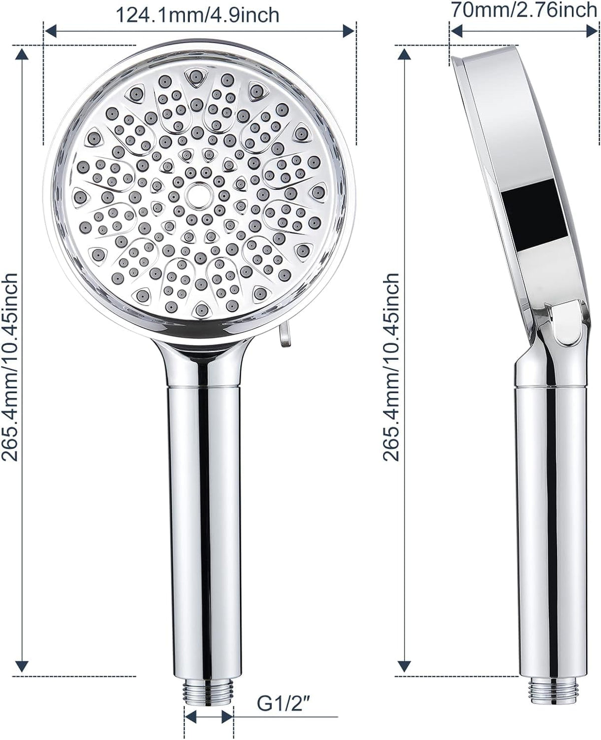 Cobbe shower head with filter, water-saving shower head with filtration in 20 layers, 6 jet types, high-pressure hand shower, economical shower head for removing hard water, residual chlorine, bacteria