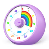 Visual Countdown Timer 60-Minute Silent Pomodoro Time Management for Kids - Purple