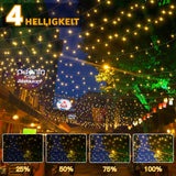 Ghirlandă luminoasă LED de exterior Ollny 40m 400 LED-uri cu telecomandă și timer IP44 – Alb cald
