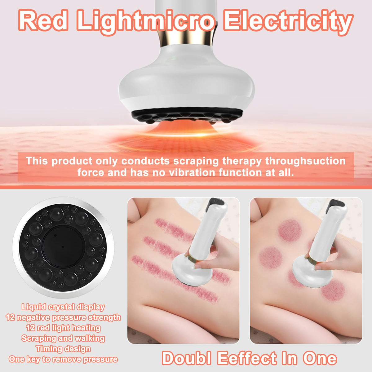 Aparat electric de masaj cu vacuum și ventuze anticelulitic 12 programe – Alb