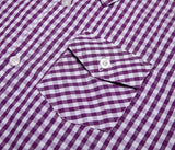 Boys' Cotton Short Sleeve Shirt – Purple/White 13/14