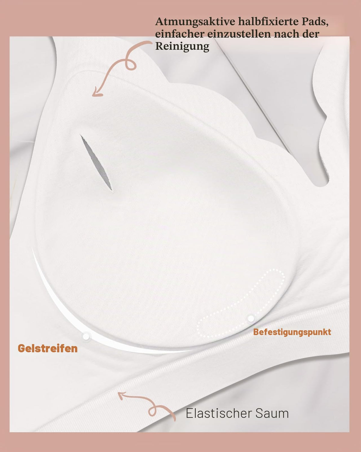 Wireless Padded Push-Up Bralette V-Neck Wire-Free with Extender – White XXL
