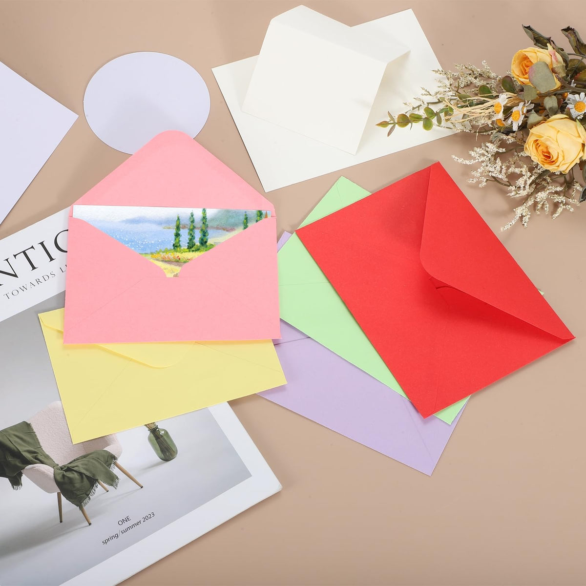 PATIKIL 5x7 Inch Pure Cotton Watercolour Cards – 50 Sets with Envelopes