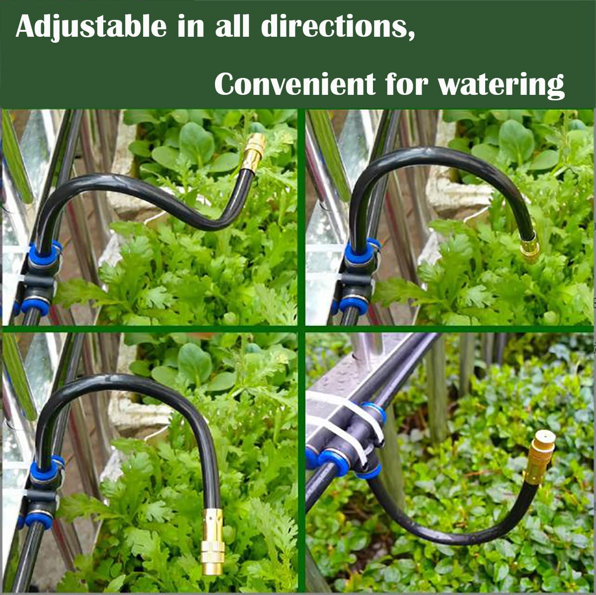 Irrigation Misting Nozzle 10-Pack with Connectors – Green