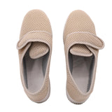 Women’s Adjustable Velcro Slippers Orthopaedic Non-Slip Breathable Soft Comfortable – Beige EU38