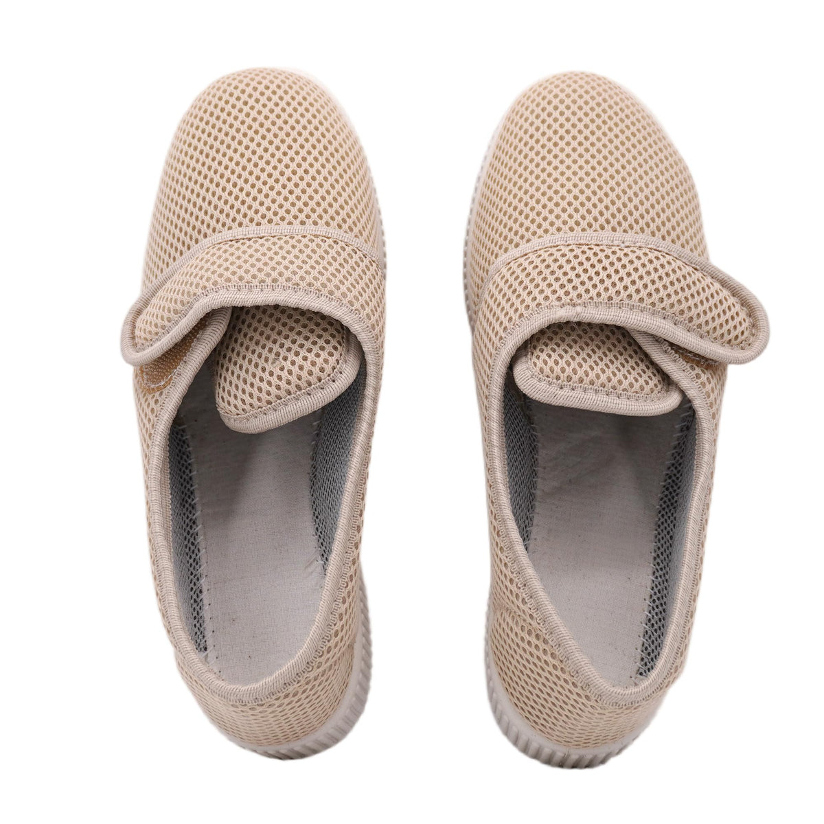 Women’s Adjustable Velcro Slippers Orthopaedic Non-Slip Breathable Soft Comfortable – Beige EU38