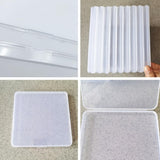Cutii organizatoare dreptunghiulare din plastic transparent pentru mărgele 15.5x15.5 cm, set 4 bucăți
