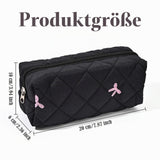 Floral Pencil Case Makeup Pouch Smooth Zipper Small – Black