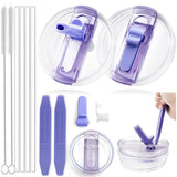 Removable Leakproof Tumbler Lids Set of 2 360° Easy-Clean Dustproof – Fits Stanley