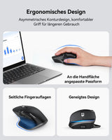 TECKNET Bluetooth Wireless Mouse Ergonomic Rechargeable 4800 DPI Silent – Black