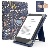 MoKo 6-inch E-reader & Tablet Case PU Leather Folio, Hand Strap & Stand – Night Blue