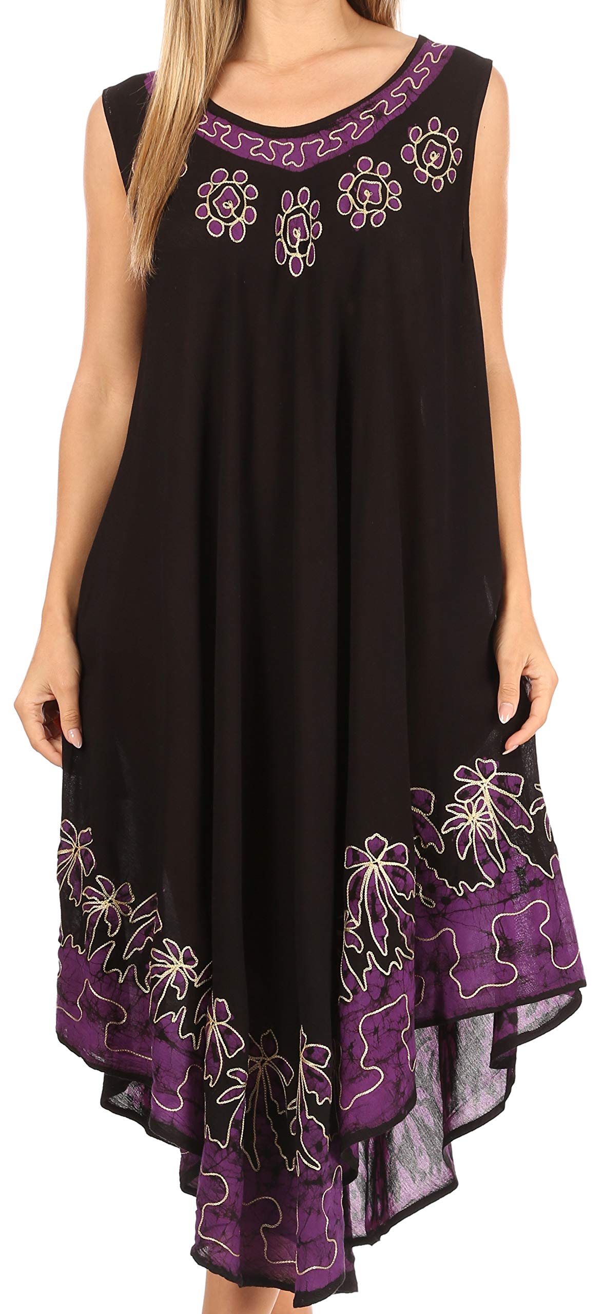 Sakkas Sundari Kaftan Dress Cover-Up – Aubergine One Size