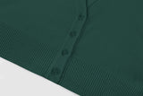 Cardigan bolero tricotat lejer damă mânecă 3/4 cu nasturi – Verde închis S