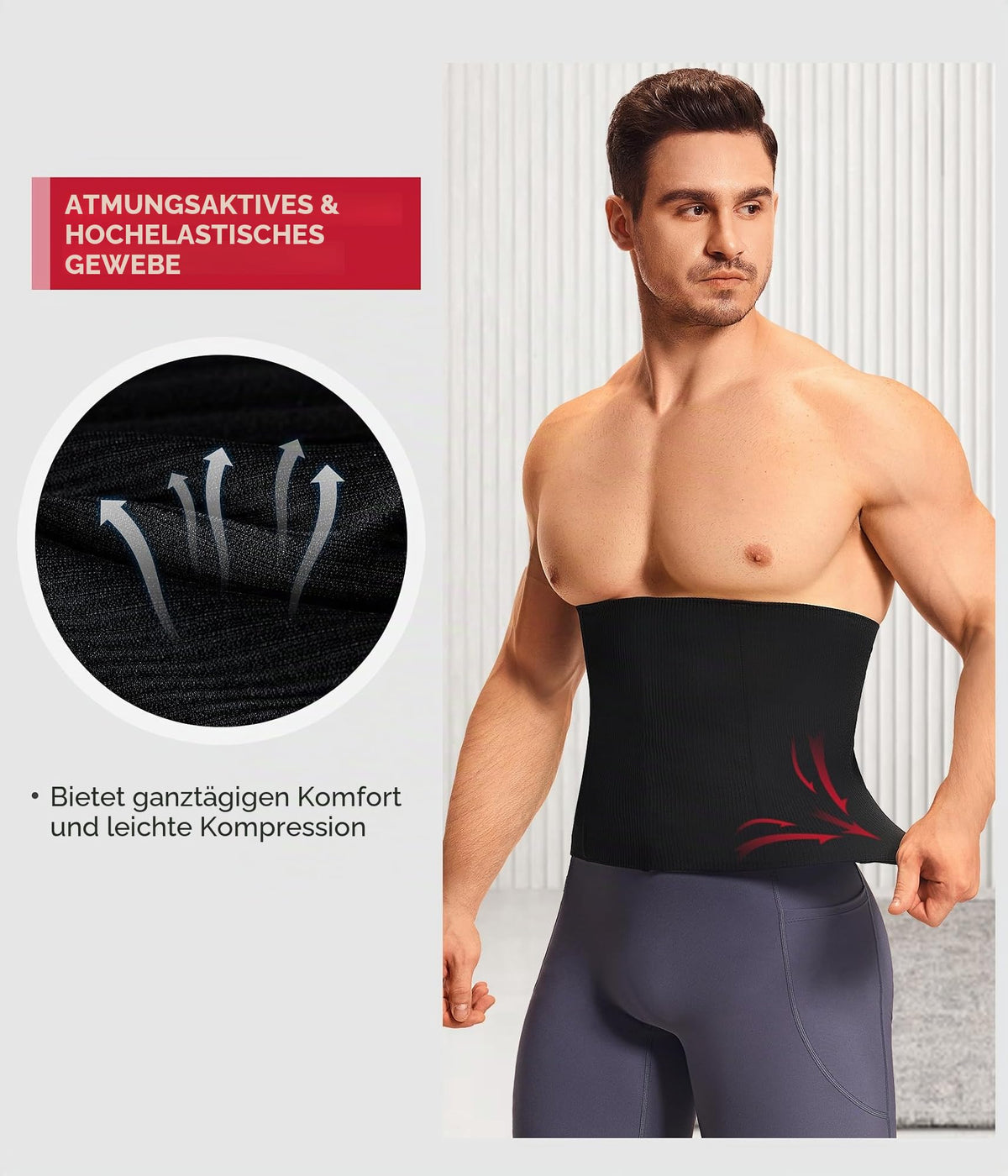 Men's Waist Trainer Body Shaper Corset Slimming Abdominal Binder – Black XL
