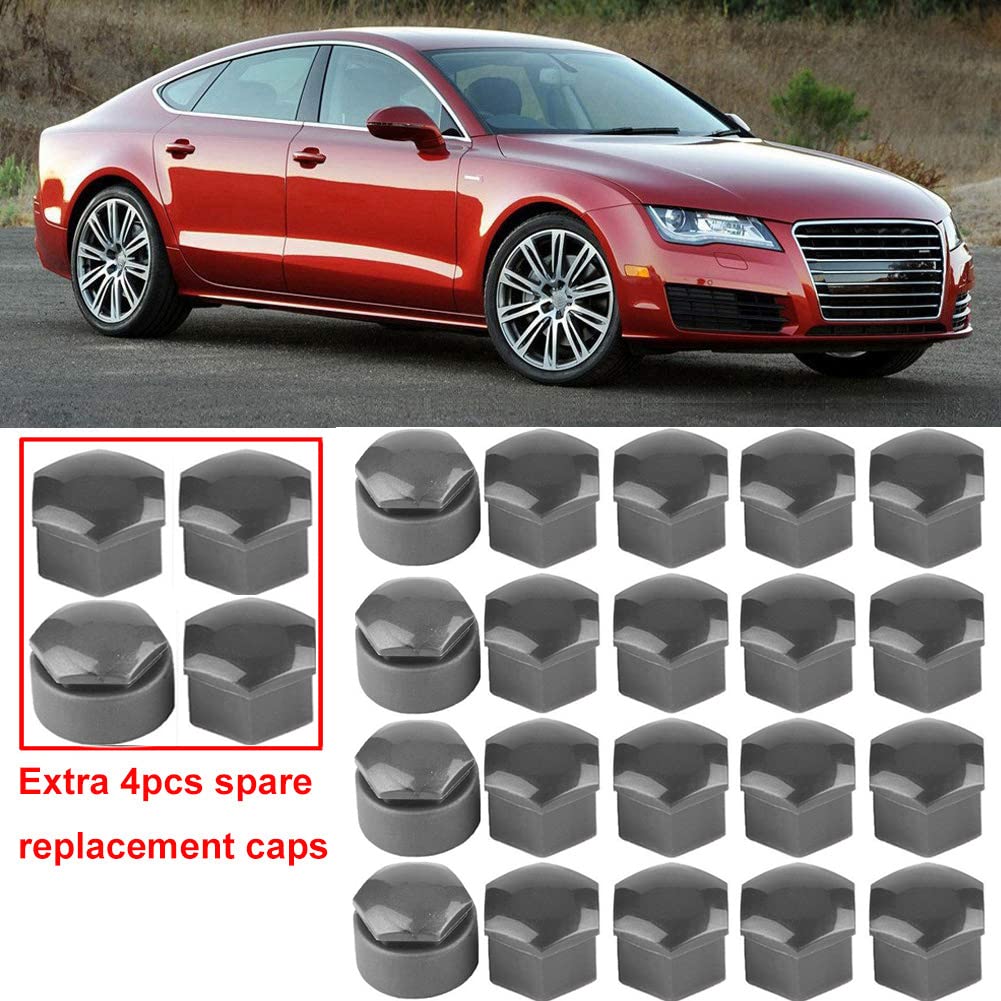 Capace prezoane roată 17 mm cu clește de demontare Gebildet, set 24 bucăți – Gri