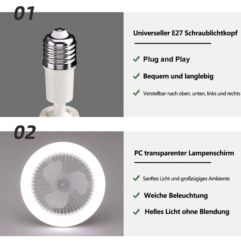 Ceiling Fan Chandelier, Ceiling Fan with Light, E27 Ceiling Fan Light, Ceiling Fan with Light and Remote Control, Ceiling Fan Light (Beige)