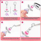 80-Piece Guardian Angel Keychain Set with Tweezers & Box – Multicolour
