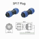 Conectori aviație SP17 3 pini fără lipire impermeabili IP68 500V 10A, set 5 buc