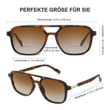 Ochelari de soare polarizați dreptunghiulari wearPro UV400 unisex ramă animal print leopard