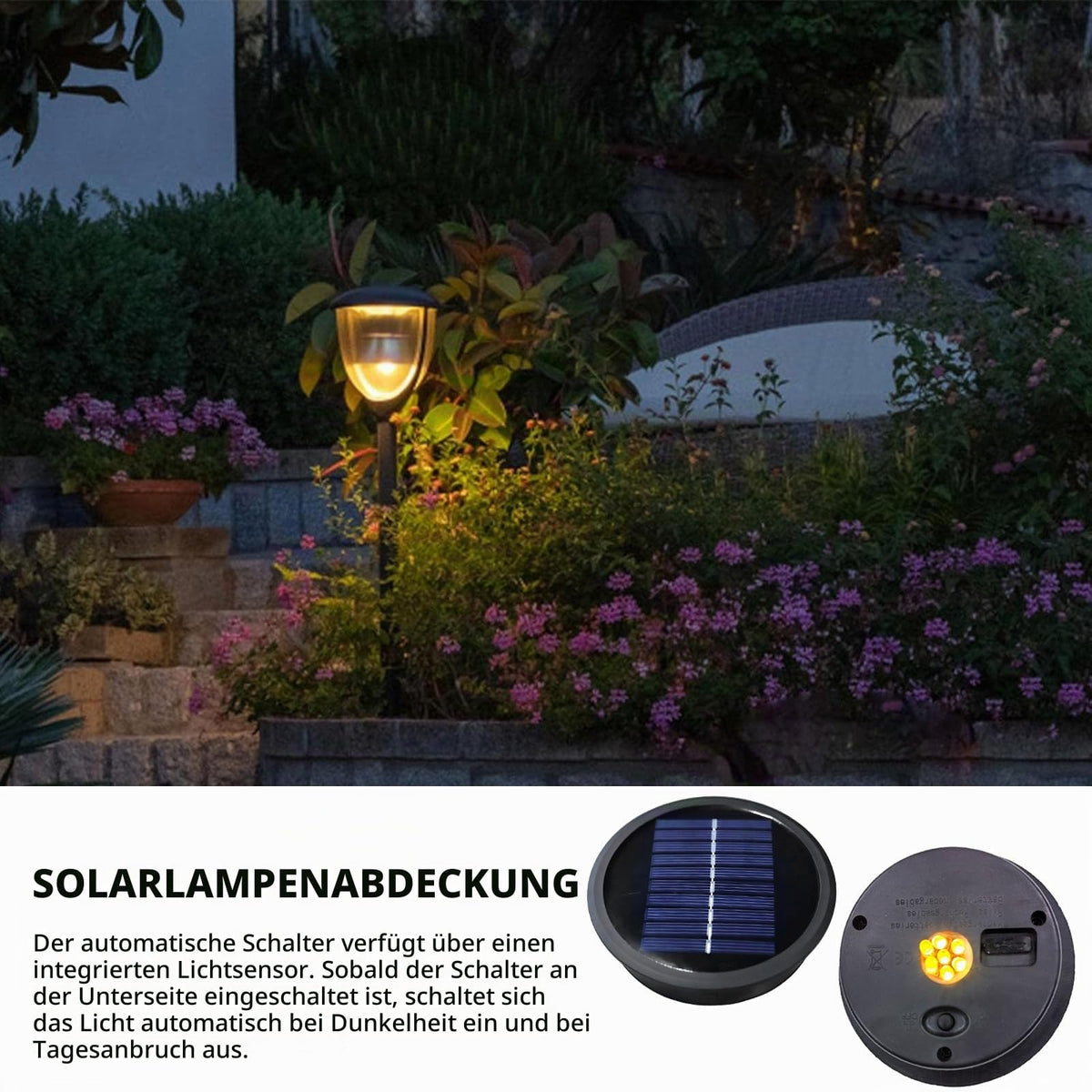 Module solare de schimb pentru lămpi solare de grădină diametru 11 cm, set 2 bucăți
