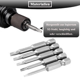 Set 5 biți triunghiulari magnetici din oțel S2 prindere hexagonală 1/4 inch lungime 50 mm