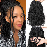 Extensii de păr sintetice împletite croșetate tip Nu Locs 30 cm – Negru