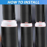 Universal reducing connector Ø80-150mm reducing piece Ø 80-100mm 100-120mm 120-140-150mm with stainless steel hose clamps aluminum foil tape ABS reducing piece for ventilation system ventilation round pipe ventilation