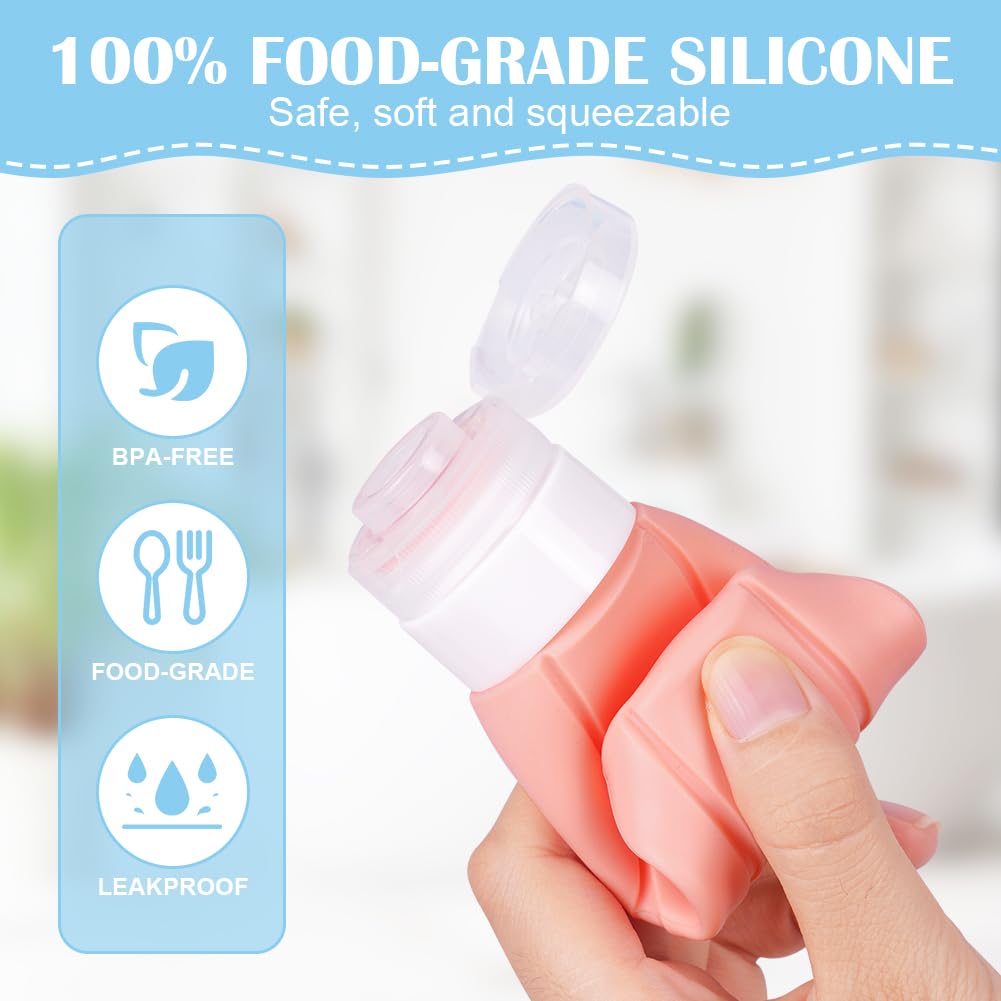 OSDUE 4 Piece Silicone Travel Bottle Set, Travel Bottles for Filling Set Travel Bottles for Shampoo, Lotion, Conditioner, Shower Gel, Travel Shampoo Container BPA-free Practical Travel Bottle Set (100ML)
