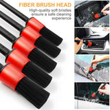 Car Detailing Brush Set 5-Piece Multi-Purpose Wheels Tires Engine Dashboard –