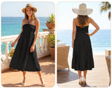Women’s 2-in-1 Tiered Boho Lined Long Skirt