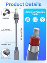 USB C to DC Cable for Starlink Mini 10CM Extension Cable – 3.9 inch