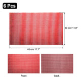 Shiny Mirror Placemats 6-piece Retro Square Glitter Table Mats - Red 11.8x17.7in