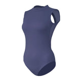 Body de balet fără mâneci pentru damă cu guler tunică și spate decupat