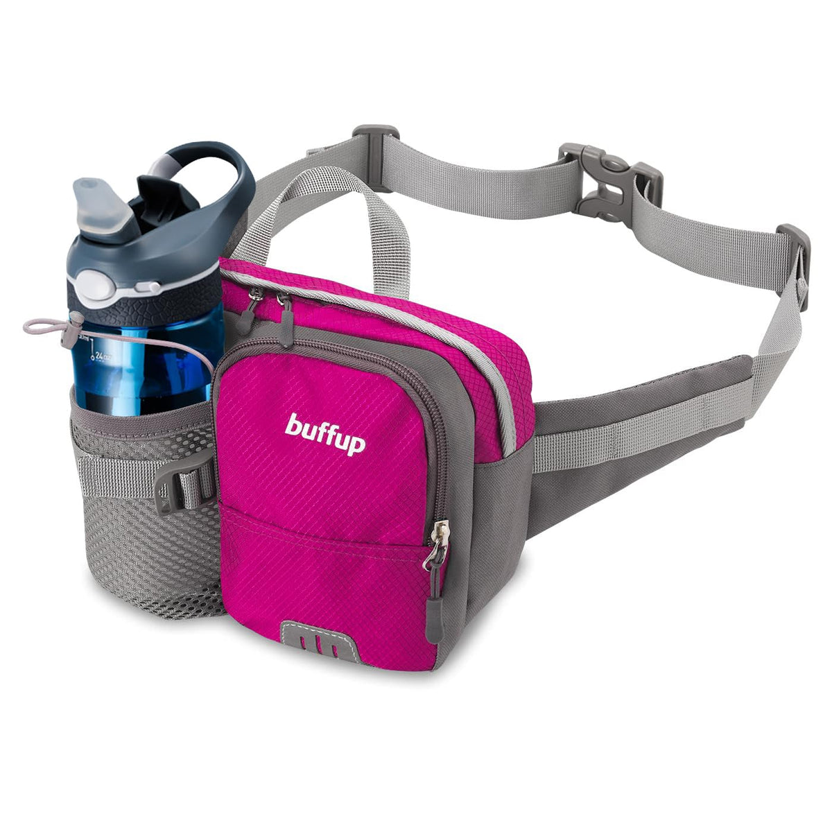 Waist Bag with Bottle Holder Sports Hip Bag Outdoor Cycling Hiking Running – Rose