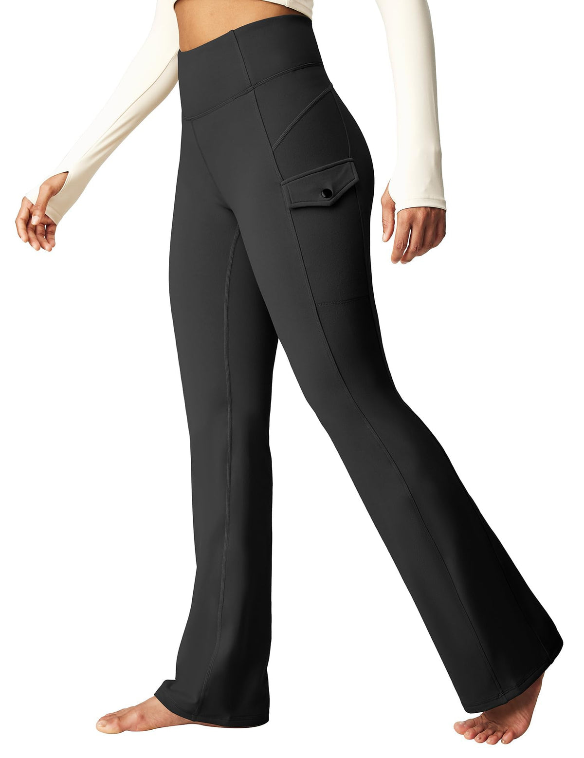 Women's bootcut yoga pants high-waist with pockets flared – With pockets