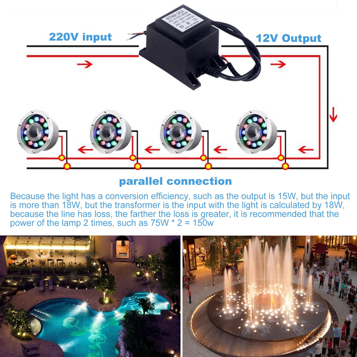 LED Transformer Waterproof Low-Frequency Isolated Power Supply for Underwater Lights – 12V 30W