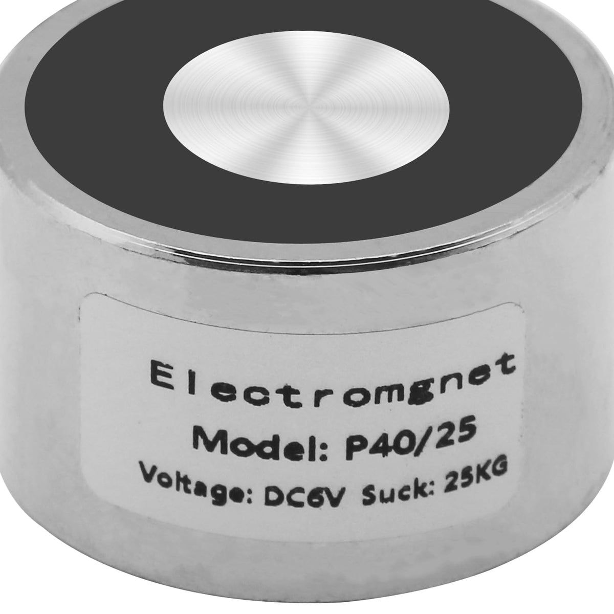 DC Electromagnet 6V 250N (40x25mm) Round Suction – 40x25mm
