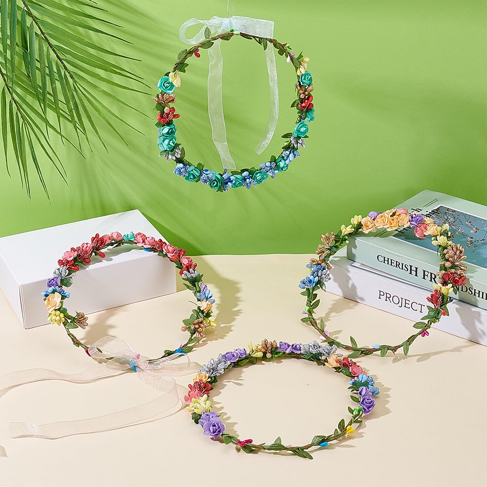 Kit creație 12 coronițe florale și brățări handmade pentru fete – Multicolor