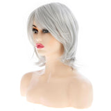 Qnbiar Women's Straight Wig Synthetic Hair with Bangs – Grey
