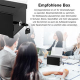 Lockable Acrylic Donation / Ballot Box with Key Lock & Insert Panel – Black