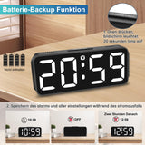 Digital Alarm Clock Silent Adjustable Volume – White
