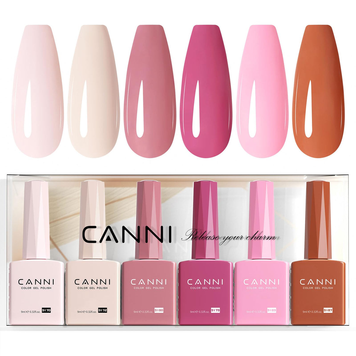 CANNI UV Gel Nail Polish Set 6 Colours – Assorted