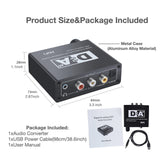 SOUTHSKY DAC Audio Converter, Optical Toslink SPDIF to Coax, Coaxial to Optical Converter Bidirectional, Digital to Analog RCA, 3.5mm Aux, Headphone Amplifier