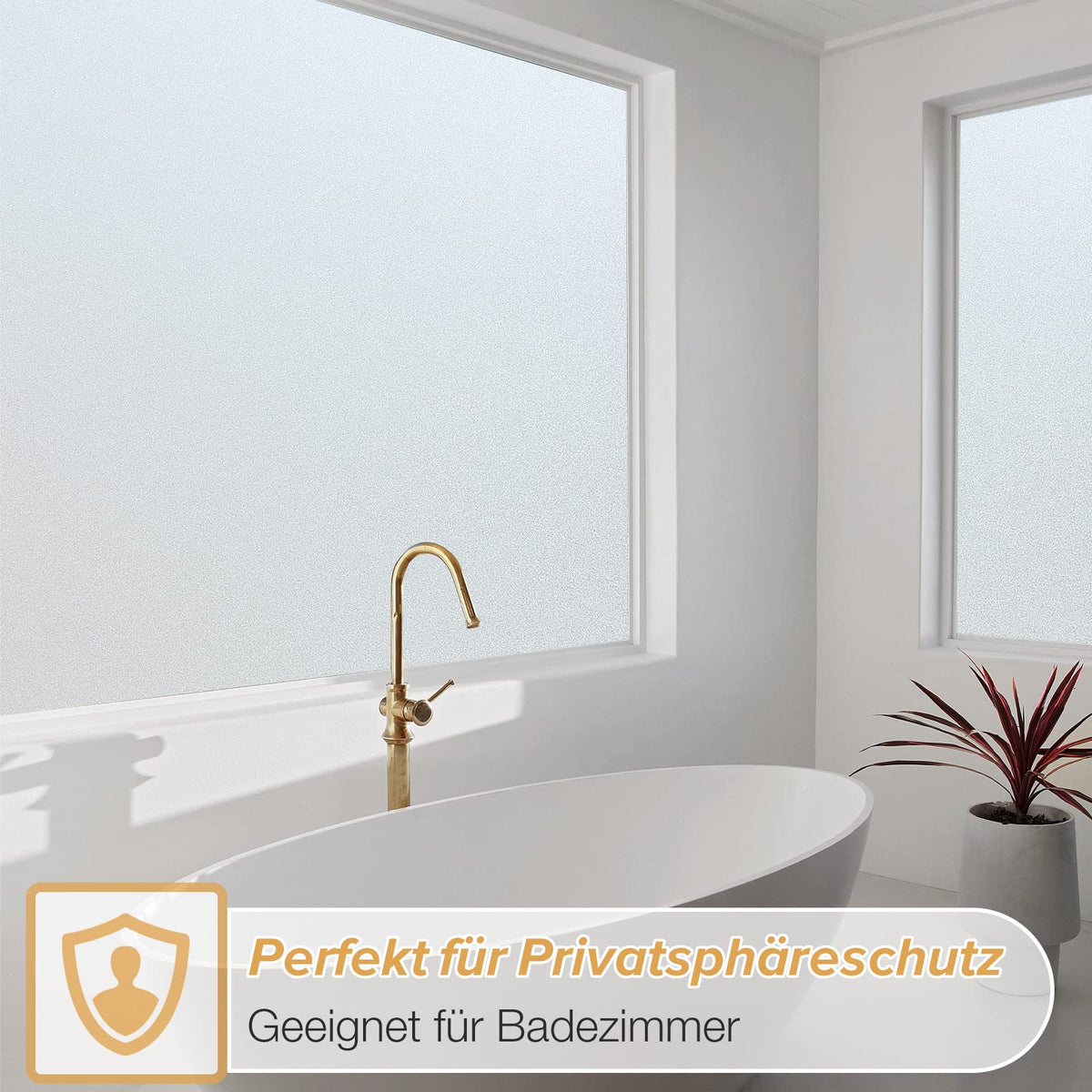 Frosted Window Film Opaque Privacy Matte Grid Design UV Protection Self-Adhesive – 44.5x200 cm