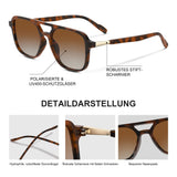 Ochelari de soare polarizați dreptunghiulari wearPro UV400 unisex ramă animal print leopard