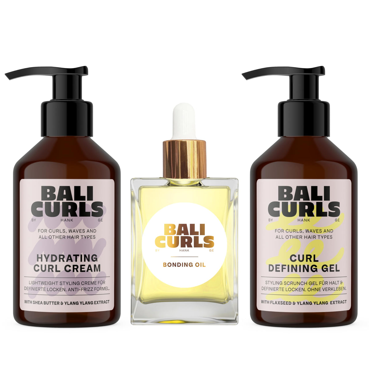 BALI CURLS Curl Care Set Gel 150ml Cream 150ml Bonding Oil 30ml – 330ml